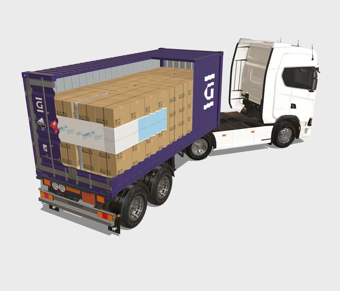 Boxes with Pallets (Container 20')